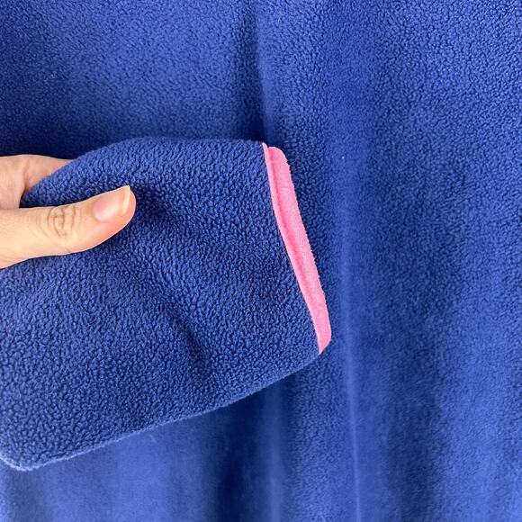 Simply Southern Navy & Light Pink Fleece Pullover Quarter Snap Size M - Picture 8 of 11